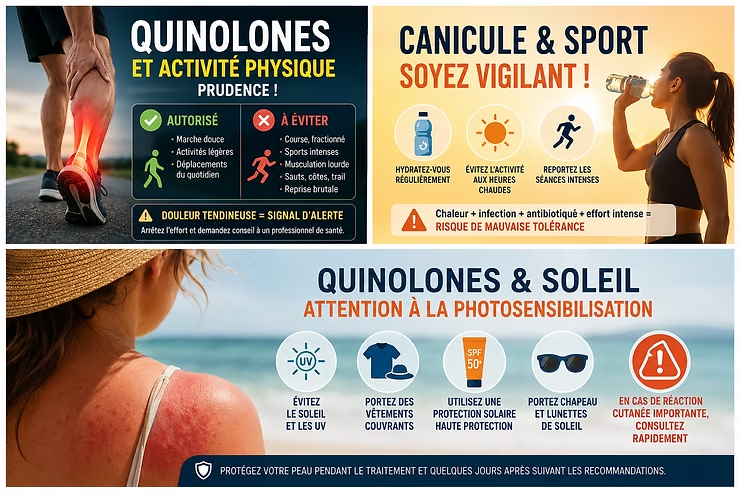 Quinolones : sport, tendons, soleil et canicule… les bons réflexes à connaître